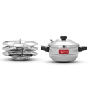 Lifelong Idli Cooker 3 Platte | 12 Idlis | Edelstahl Idli Cooker, Induktions- und Gasherdkompatibler Idli Maker (LLIDCKR03, Steel Silver)
