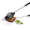 MILTON Pro Koch Nicht-Stick Aluminium Sandwich Gas Toaster, 14 cm, Sandwich Maker, Sandwich Griller, Hitzeresistenter Bakelit-Handler, Gaskompatibel, PFOA-frei, Schwarz
