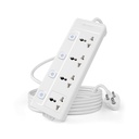 Kabel 250 Volts Extension Board 2500W 10A, 4 Universal Sockets, Einzelschalter, 1,8M Heavy Duty Kupferdraht, LED-Anzeige, Power Strip für den Heim- und Bürogebrauch