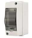 Elektrische Verteilerbox, Weiß, 2-Modul, Oberflächenmontage, transparente Abdeckung (2 Way Mcb Box)