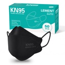 LEMENT KN95 Gesichtsmasken,50 PCS Atmungsaktive schwarze Staubmaske für Erwachsene, Jugendliche