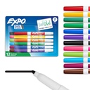EXPO Dry Erase Markers, Low Odor Ink, Assorted Colors, Fine Tip, 12 Count - Zurück zur Schule, Lehrer, Klassenzimmer, Bürobedarf