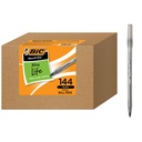 BIC Round Stic Xtra Life Ballpoint Pen, Ultra langlebig und konstant, 144-Count in schwarzer Tinte
