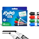 EXPO Dry Erase Markers, Low Odor Ink, Assorted Colors, Chisel Tip, 4 Count - Whiteboard, Kalender, Organisation, Essential Supplies für Büro, Schule, Klassenzimmer, Lehrer