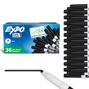 EXPO Dry Erase Markers, Low Odor Ink, Black, Fine Tip, 36 Count - Leicht zu löschen, ideal für Klassenzimmer, Zuhause, Büro, zurück in die Schule, Lehrerbedarf