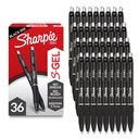 Sharpie S-Gel Pens, Medium Point (0,7mm), Black Gel Tinte, 36 Count - Schreiben, Notizen, Bürobedarf, kein Abstrich, keine Blutungen