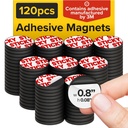 Sticky Flexible Adhesive Magnete für Handwerk, 0,8"x0,08" (20x2mm), 120 Stück