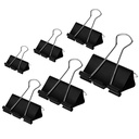 DSTELIN Binder Clips Papierklammern Verschiedene Größen 100 Zählen (Schwarz), X Große, Große, Mittlere, Kleine, X Kleine und Mikro, 6 Größen in einem Paket, erfüllen Sie Ihre unterschiedlichen Verwendungsbedürfnisse.