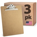 Bürokamerad recycelte Holzklemmen, 3-Pack, 9x12,5-in, rostresistenter Clip
