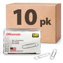 Officemate Premium #1 Paper Clips, 1.000 Paper Clips (10 Boxen von jeweils 100) (99916), Silber