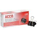 ACCO Binder Clips, Medium, Schwarz, 12 pro Box, 2 Boxen (72062)