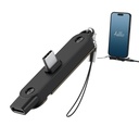 Portronics 240W Dockpin Typ C zu Typ C Adapter mit eingebautem Stand, Smart E-Marker Chipsatz, Taschenstecker, kompaktes kabelfreies Design, kompatibel mit Laptops, Smartphones, Tablets (Black)