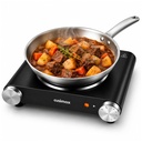 Cusimax Hot Plate Elektrobrenner Einzelbrenner Gusseisen Heizplatten zum Kochen Tragbarer Brenner 1500W mit einstellbarer Temperaturregelung Edelstahl rutschfeste Gummifüße, verbesserte Version
