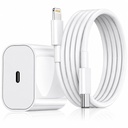 20W SuperFast Adapter Ladegerät & Kabel (Apple-MFi zertifiziert) Kompatibel mit iPhone 14/14Plus/14Pro/14Promax 13/13Pro/13Promax 12/12Pro/12/11/X/Xr Serie (Weiß)