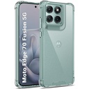 TheGiftKart Crystal Clear Back Cover Case für Motorola Moto Edge 70 Fusion 5G | 360-Grad-Schutz | Shock Proof Design | Transparent Back Case Cover (PC & TPU, Transparent Bumper)