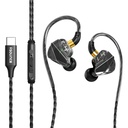 Sounce BassEngine Type-C In Ear Wired Earphones 14.2mm Dynamischer Treiber HD Mic Ergonomic Ohrhörer Anti Tangle TPE Kabel In Line Music Call Controls Deep Bass Clear Sound für den täglichen Gebrauch ProSeries(Black)