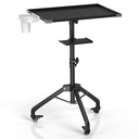 ZHOOGE Salon Tray Cart auf Rädern mit Stand Rack Tray, Premium Eisenlegierung Tattoo Tray Höhe verstellbar Salon Service Tray mit 360 Grad Mute Universal Tricycle für Tattoo Arbeit, SPA und Dental Tray
