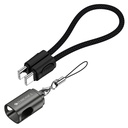 Zebronics Wattz 60CC4 Type-C to Type-C Braided Cable, PD 60W, Upto 480Mbps Data Sync, 20 cm, Durable, Charge & Sync, Rapid Charging, Compact with Keychain Case, Für Laptops, Tablets, Mobiles (Black)