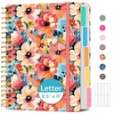 Taja Large Spiral Notebooks für Arbeit 5 Thema mit entfernbaren Dividern