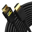 Sounce 10 Meter High-Speed HDMI-Kabel - Hdmi Arc aktiviert | 64 Gbps | 4K 120Hz | 1080P 240Hz | Stark & langlebig | Unterstützt bis zu 32 Audiokanäle | Goldplatiert | 10 Meter, Schwarz (Paket von 1)