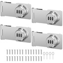 Schrankschlösser mit Kombination, Hasp-Schlösser, 4 Packungen Silber