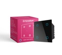 Wi-Fi Smart 4 Gang Touch Switch (Black, Pack of 1) | Kein Hub erforderlich | Funktioniert mit Alexa, Assistant & Siri