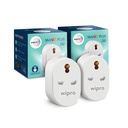 Wipro 16A Wi-Fi Smart Plug mit Energieüberwachung - Geeignet für große Geräte wie Geysire, Mikrowellenöfen, Klimaanlagen (kompatibel mit Alexa und Assistant) - Weiß (Pack von 2)