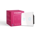 WiFi + BLE 2-Wege 2-Gang Touch Switch | Kein Hub erforderlich | Trockenkontaktschalter | Home Automation | Kompatibel mit Alexa und Home (1, Weiß)