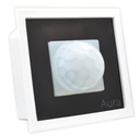 AURA 360-Grad-PIR-Bewegungssensor,Energiesparender Bewegungsdetektor 1 Wegschalter,Automatischer Raumlichtsensorschalter mit verstellbarer Zeitverzögerung passt in modularer Anpassung Roma, Veto, Rider (Paket von 1), Weiß