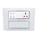 Smarteefi Touch 5 Port (3 Smart Switch und 1 Smart Fan Regulator, 1 Smart Plug) Modulares WLAN, kompatibel mit Alexa & Home, Weiß (Größe: 12M (220mmx160mmx40mm))