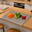 Nestasia Stainless Steel Counter Top Chopper Board (41,5 cm x 29 cm) | Anti-Slip Rustproof Reversible Schneidebrett mit Messmarkierungen für das Hacken von Obst und Gemüse