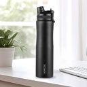 Borosil 800ml Duo Sport Stainless Steel Water Bottle | ISI Certified Made in India | Doppelwand Vakuumisolierte Flasche | für Büro, Schule, Fitnessstudio & Reisen | 1 Jahr Garantie
