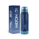 Milton Taurus 600 Steel Thermoware, innerer Edelstahl, PU isoliert, Leckprobe Wasserflasche für Schulkinder, Büro, Fitnessstudio, leicht zu tragen Griff, 560 ml, dunkelblau