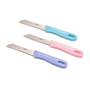 Rena Stainless Steel 90 mm gezacktes Messer-Set von 3, scharfe Küchenmesser für Obst, Gemüse, Brot, tägliche Küche Gebrauch Langanhaltendes Set. 3 Stück Geburtstagsmesser-Set Pink, Blau, Lila