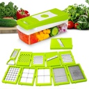 TEKCOOL 12 in 1 Mehrzweck-Chopper, Obst- und Gemüseschneider, Grater Peeler Chipser, unzerbrechlicher Körper mit Lebensmittelqualität, Easy Push to Clean Button Slicer Dicer, Chopper für die Küche