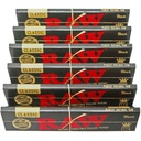 RAW Classic Black King Size Slim Natural Unrefined Ultra Thin 110mm Rolling Papers (6 Packungen)