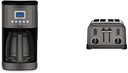 Cuisinart DCC-3200BKSP1 Perfectemp, 14 Cup Progammable with Glass Carafe Coffee Maker, Black Stainless Steel & CPT-180BKS Classic 4-Slice Toaster, Black/Stainless Steel