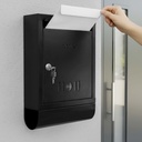 Plantex Letter Box/GI Steel Magazine Holder/Complaint Box & Suggestion Box for Office with Secure Lock and Keys/News Paper Holder/Mail Box/Post Box- (Black) Wall Mount