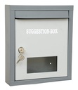 Lepose High Grade Metal Suggestion Box/Letter Box/Complaint Box/Donation Box with Two Key Lock Wall Mountable or On Table Surface (Gray)