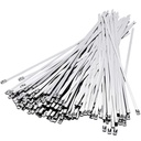 Metal Cable Zip Ties Heavy Duty 7.8 Inch, Premium Stainless Steel Multi-purpose Self-locking Cable Ties Suitable in machinery, vehicles, farms, pipes, roofs,cables, Outdoor binding, 25 Pcs