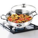 MILTON Pro Koch 3-Schicht dickes dreifaches Bottom I Induktionsgeschirr & Gasherd freundliches Edelstahl Kadhai mit Glas Lid 28cm | 4,2 Liter | Kadai zum Kochen | Frittieren | Frittieren | Silber