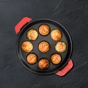 Taube Imperi Gusseisen Paniyaram / Appe Pan, 9 Pits, Free Silicone Grips, Pre-Seasoned, 100% Toxin-frei, natürlich Nonstick, Paniyarakkal, Appam Patra, Paddu Maker, Stark & langlebig, Gas & Induktion