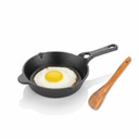 Lebenslange Gusseisen Frittierpfanne 6 Zoll mit Holzspatel | Induktionsfreundlich | Nicht-Stick Vorsaison 100% Toxin & Teflon frei & haltbar | Skillet zum Kochen, Versiegeln, Sautéing & Frittieren (LLCIFP006)