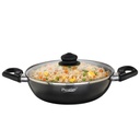 Prestige Omega Deluxe 24cm Granitpfanne mit Glasdeckel | Gas & Induktionskompatibel | 5 Schichten Nicht-Stick Kochgeschirr | Geschirrspülerkompatibel