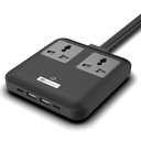 BonKaso Nano 6-in-1 67W GaN Schnellladestation mit 2 AC Outlets, 2 USB-C & 2 USB-A Ports | Ultra Slim Portable Power Hub | Multi-Layer Protection | 330g | 11.8x10.5x2 CM (Black)