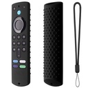 Silicone Cover Case kompatibel mit Fire TV Stick 3rd Gen 2021 Remote Full Wrap Remote Cover mit Lanyard (D-Black) [Fernbedienung nicht inbegriffen]