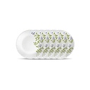 La Opala Novo Kollektion Opal Glas Crockery | Quarter Plate Set von 6 | Lush Greens Design | Teller für Snacking & Gifting | Microwave Safe | 100% Vegetarier | Extra Strong | Super Light & White