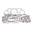 Neelam Stainless Steel 24 Gauge Classic Dinner Set, Solid 50 Pcs Set Serving 6 Personen, Silber, haltbar, Geschirrspüler Safe, Ideal Gifting Dinner Set zum Jubiläum, Hochzeit, Housewarming Party.