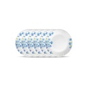 La Opala Diva Classique Collection Opal Glas Crockery | Quarter Plate Set von 6 | Aster Blue Design | für Snacking & Gifting | Microwave Safe | 100% Vegetarier | Extra Strong | Light & White