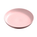 Weizen-Stroh-Dinner-Plate-Set, umweltfreundliches Dinner-Set runde Servierplatte, Geschirrspüler & Mikrowelle sicher - Perfekt für Dinner-Geschirr tief Teller leicht zu reinigen (Pink, Medium)
